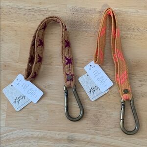 FREE PEOPLE FP One Upcycled Lanyard with Carabiner NWT Tan Purple Pink